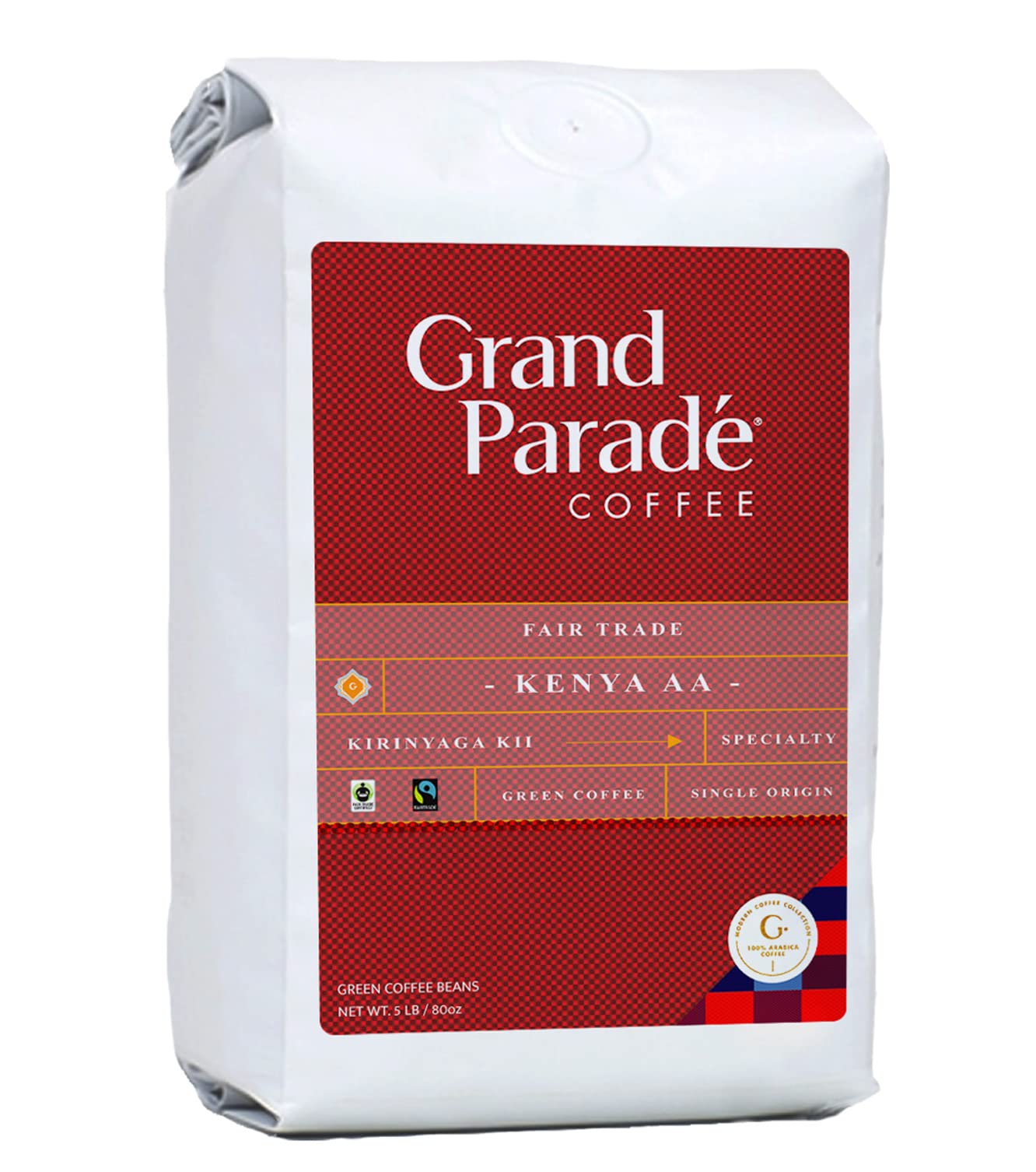 Grand Parade Coffee, 5 Lbs Unroasted Green Coffee Beans, Kenya AA Nyeri Kirinyaga Single Origin - Aw