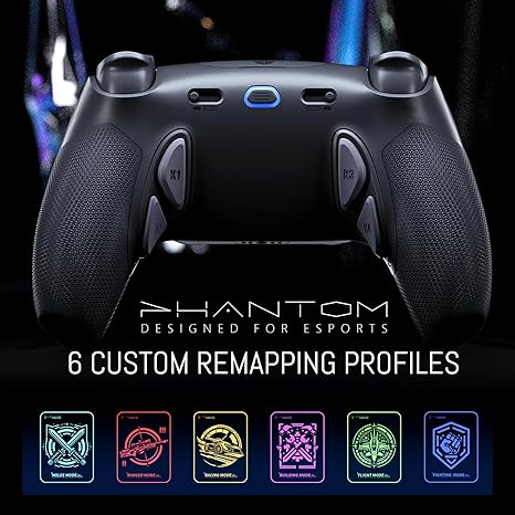 HEXGAMING PHANTOM Controller for Competitive Gaming - Hall Effect, 4 Remappable Buttons, 6 Profiles, 8 Interchangeable Stick, and Adjustable Triggers Compatible with ps5, PC, Mobile - Twilight Purple