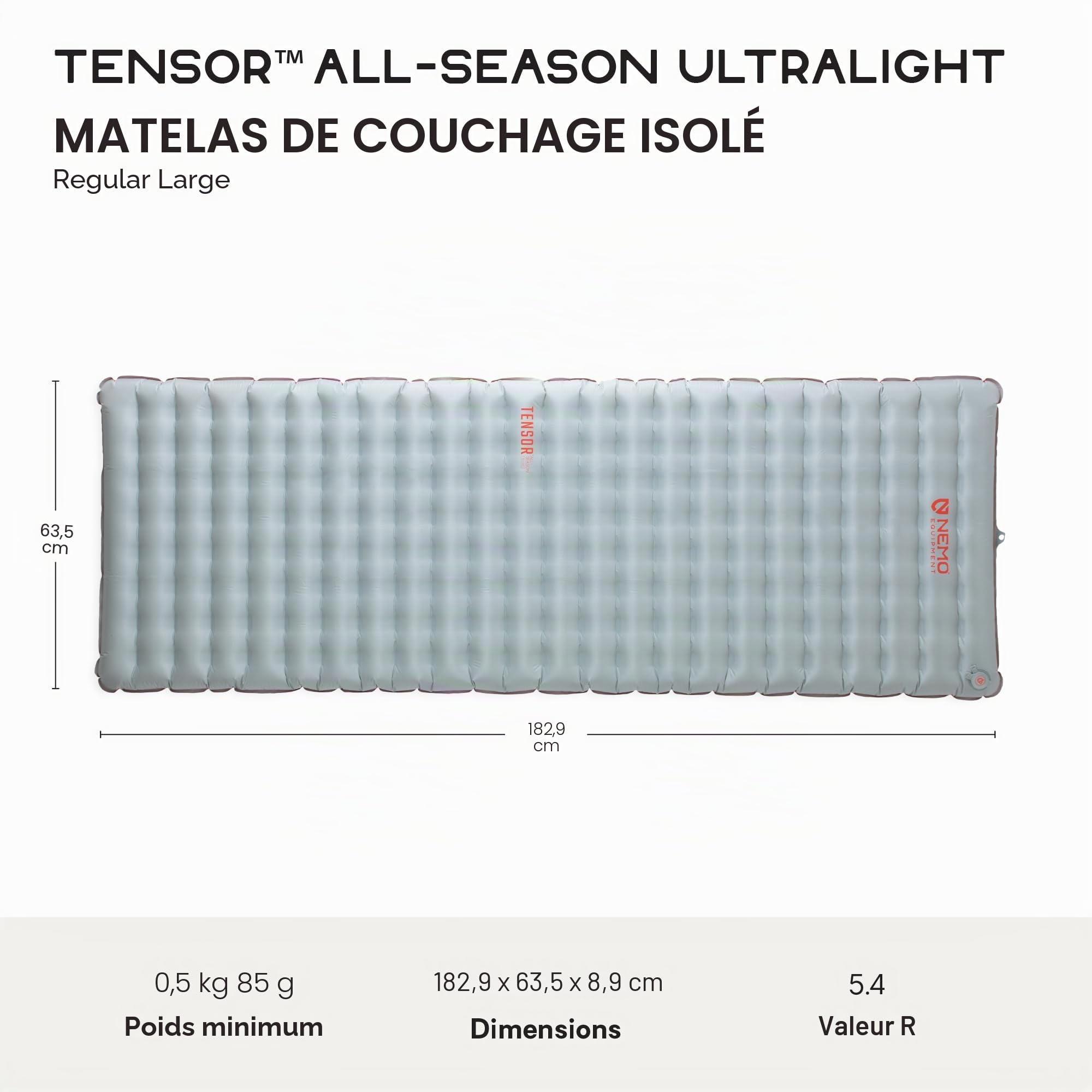 NEMO Tensor Matelas de Couchage isolé ultraléger Toutes Saisons