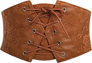 Renaissance Corset Belt for Women Lace Overlay Front Corset Goth Pirate Costume Belts