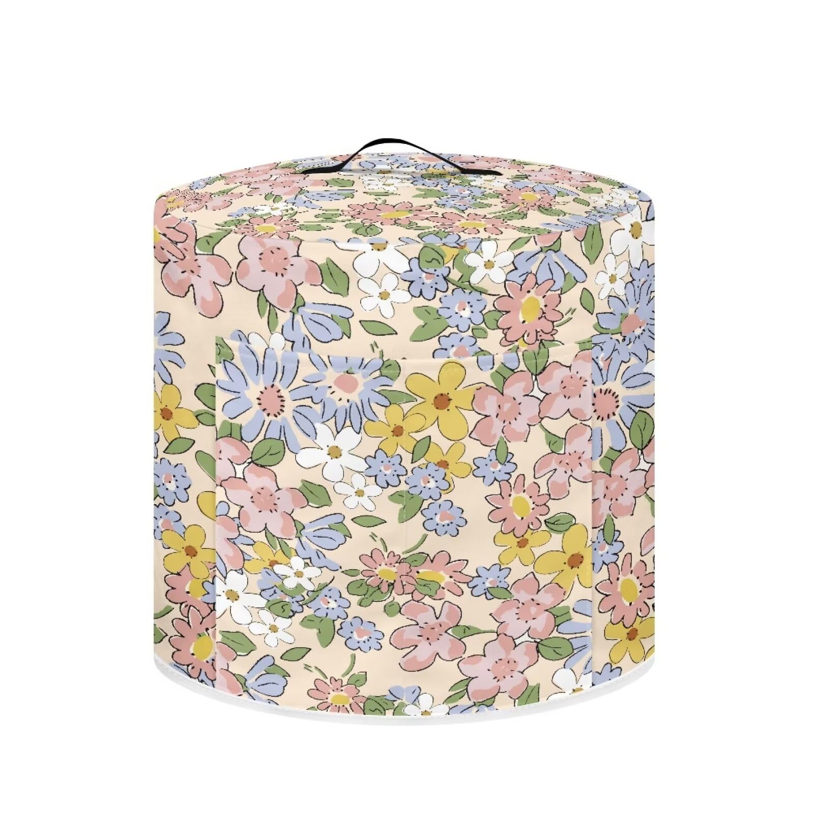 Florals Air Fryer Cover Stylish Small Appliance Cover with Organizer Dust Cover for 3 Quart Pressure Cooker Kitchen