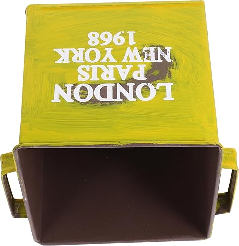 Hemoton Jarrón de metal para decoración de boda, jarrón de hierro desgastado y elegante, jarrón galvanizado vintage, jarrón cuadrado rústico para