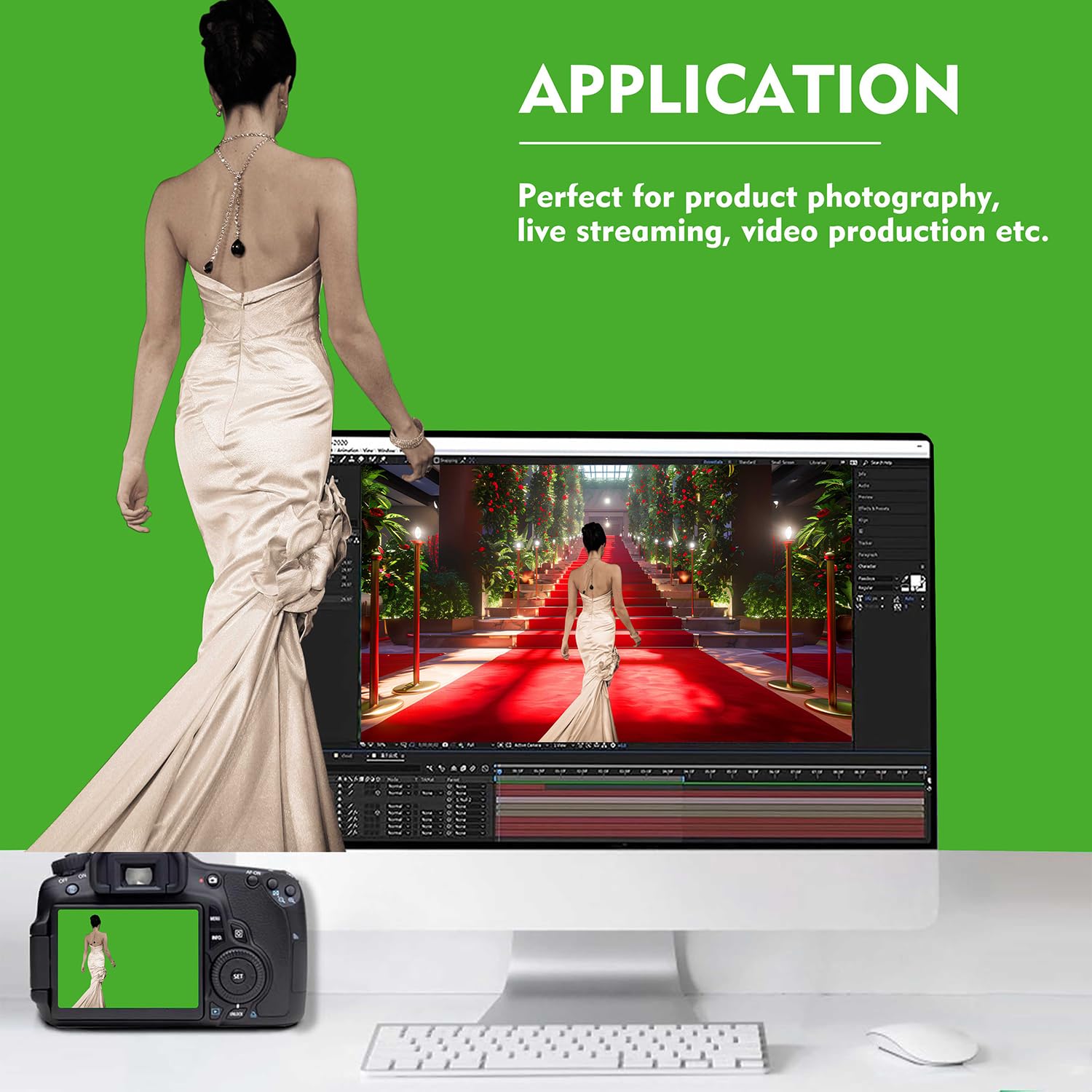 Sfondo per schermo verde, sfondo fotografico prodotto per servizi fotografici, sfondo fotografico per streaming video studio