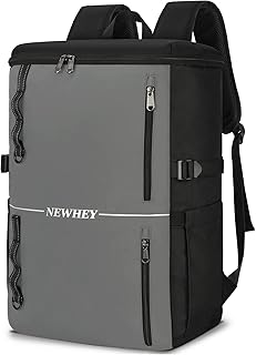 NEWHEY Zaino Porta PC Uomo Zaino Lavoro Laptop 17,3 Pollici Impermeabile Zaino Computer Notebook Portatile Zaino da Viaggio Università Scuola Affari Bussiness Nero