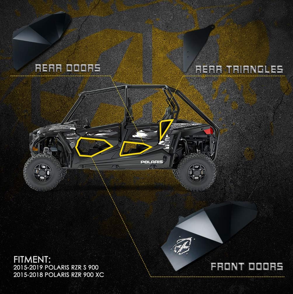 Xprite RZR XP 4 Aluminum Lower Door Panel Inserts Kit for 4 Doors 2014-2022 Polaris RZR S 900 XP 1000 Turbo