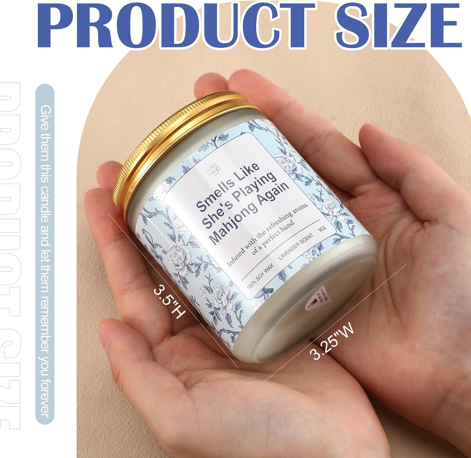 Treela Playing Mahjong Candle 3.5" x 3.25" Mahjong Gifts for Women 9oz Lavender Scented Candles Mah-jongg Players Lovers Present Holiday Party Mom Mother Gift - Image 2