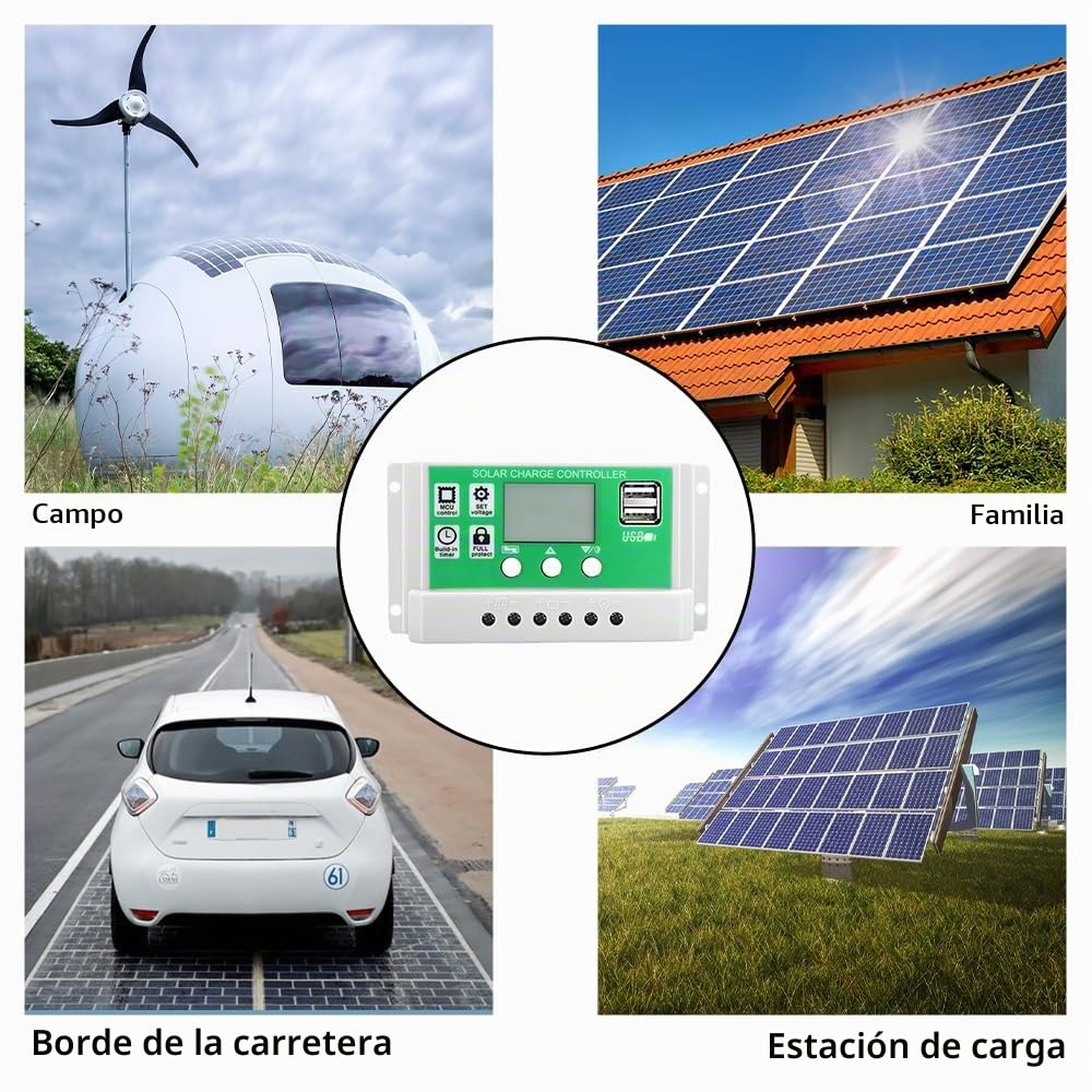 Kit de panel solar de 20 vatios 12 voltios, panel solar monocristalino + controlador de carga PWM de 20 A + clips para batería, 22% de alta eficiencia para RV, botes, remolque, sistema aislado