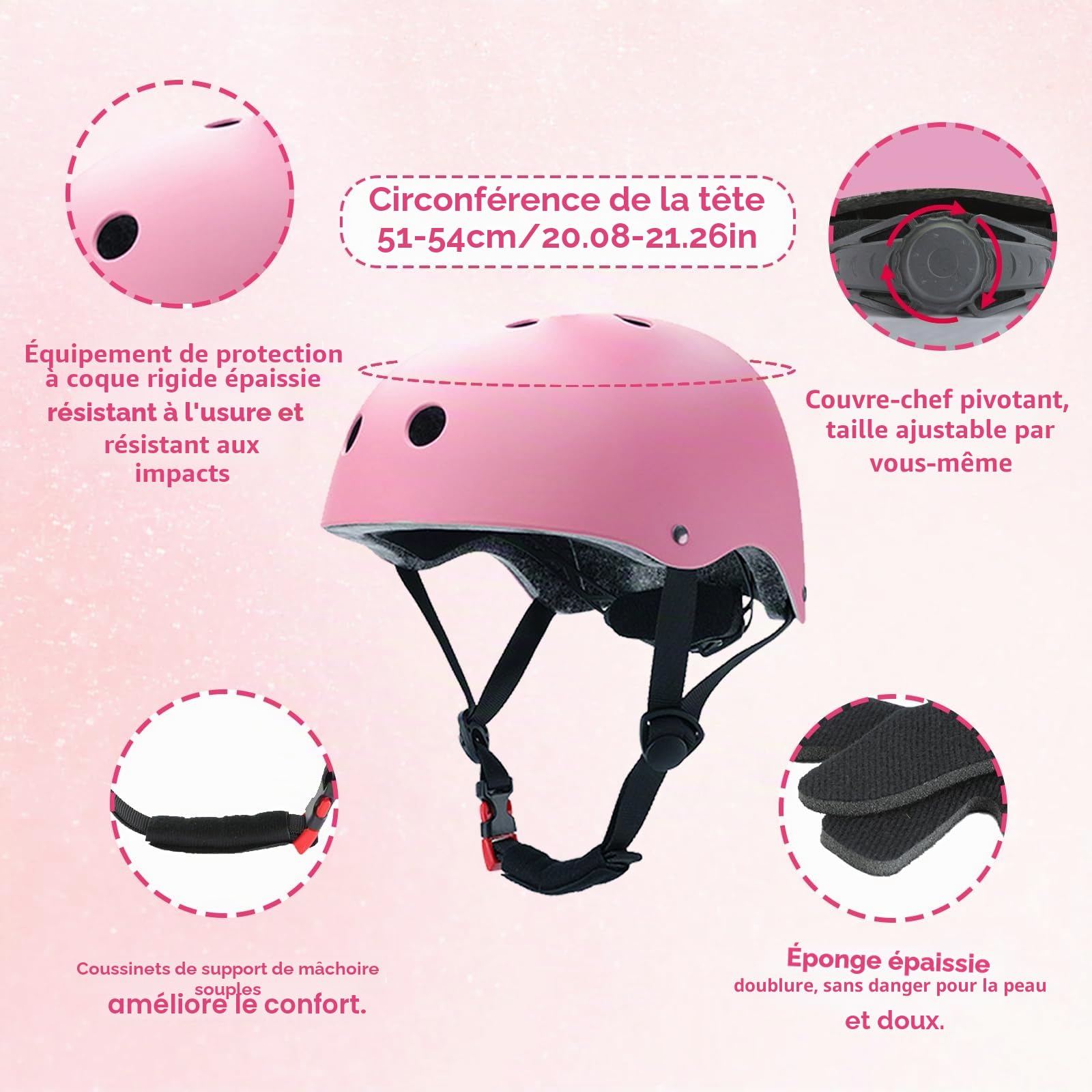 Protection Roller Enfant, 7 Pcs Sets de Protection Rollers, Réglables Coudières Genouillère, Casque Vélo Enfant Kit pour Roller, Vélo, Skateboard, Trottinette