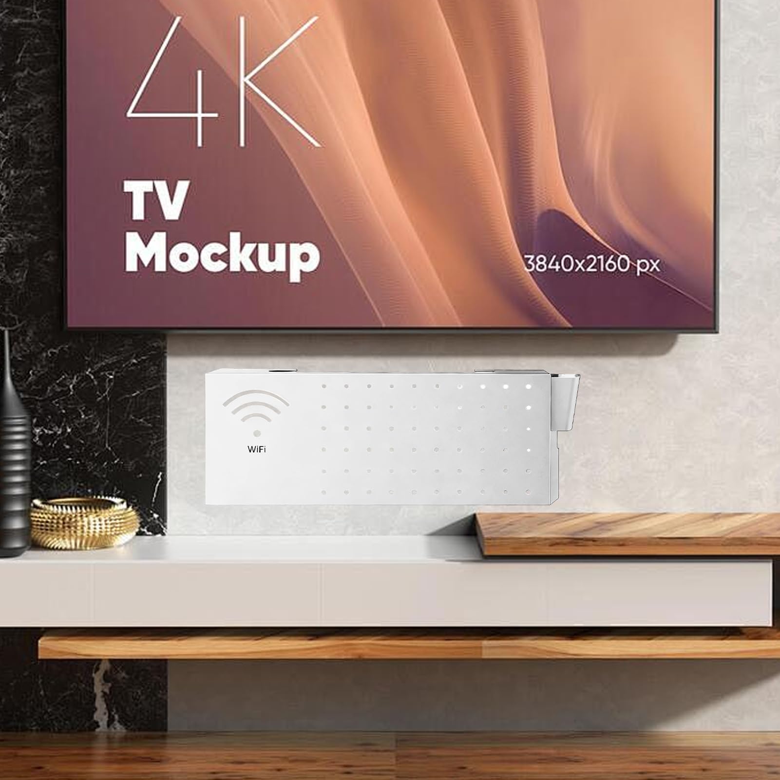 Copri Router Copertura Multifunzionale da Parete in Acciaio al Carbonio | Cabinet Per Router WiFi per Connessione Rete Presa Uscita Organizzatore Cavo Soggiorno TV Scrivania