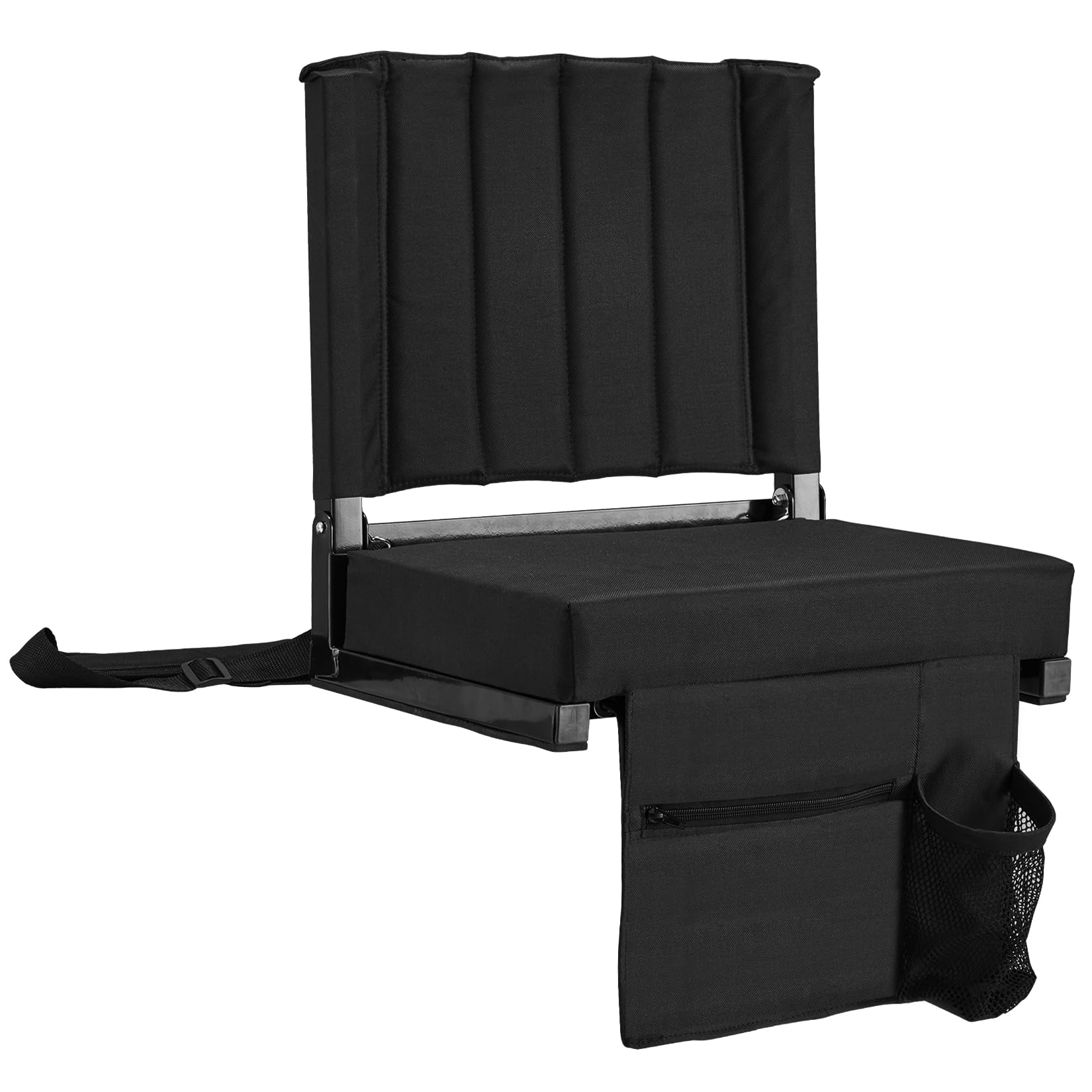 Stadium Seat for Bleachers with Back Support Bleacher Seat Thick Cushion, Cup Holder, Carry Handle and Shoulder Strap for Outdoor Sports Events, Picnics, Beaches