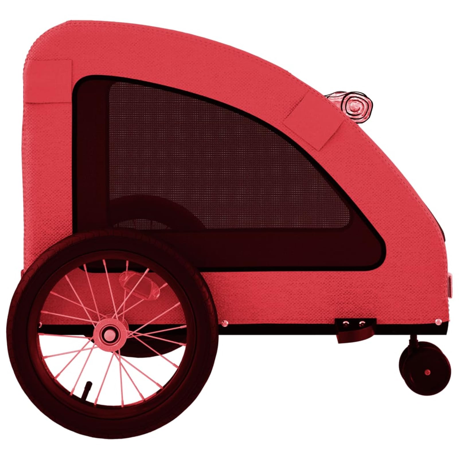 Gecheer Fahrradanhänger für Hunde, Rot aus Oxford-Gewebe mit Eisenrahmen und PVC-Dach, 124.5x63.5x66cm, bis 45kg Tragkraft für kleine Haustiere und Camping