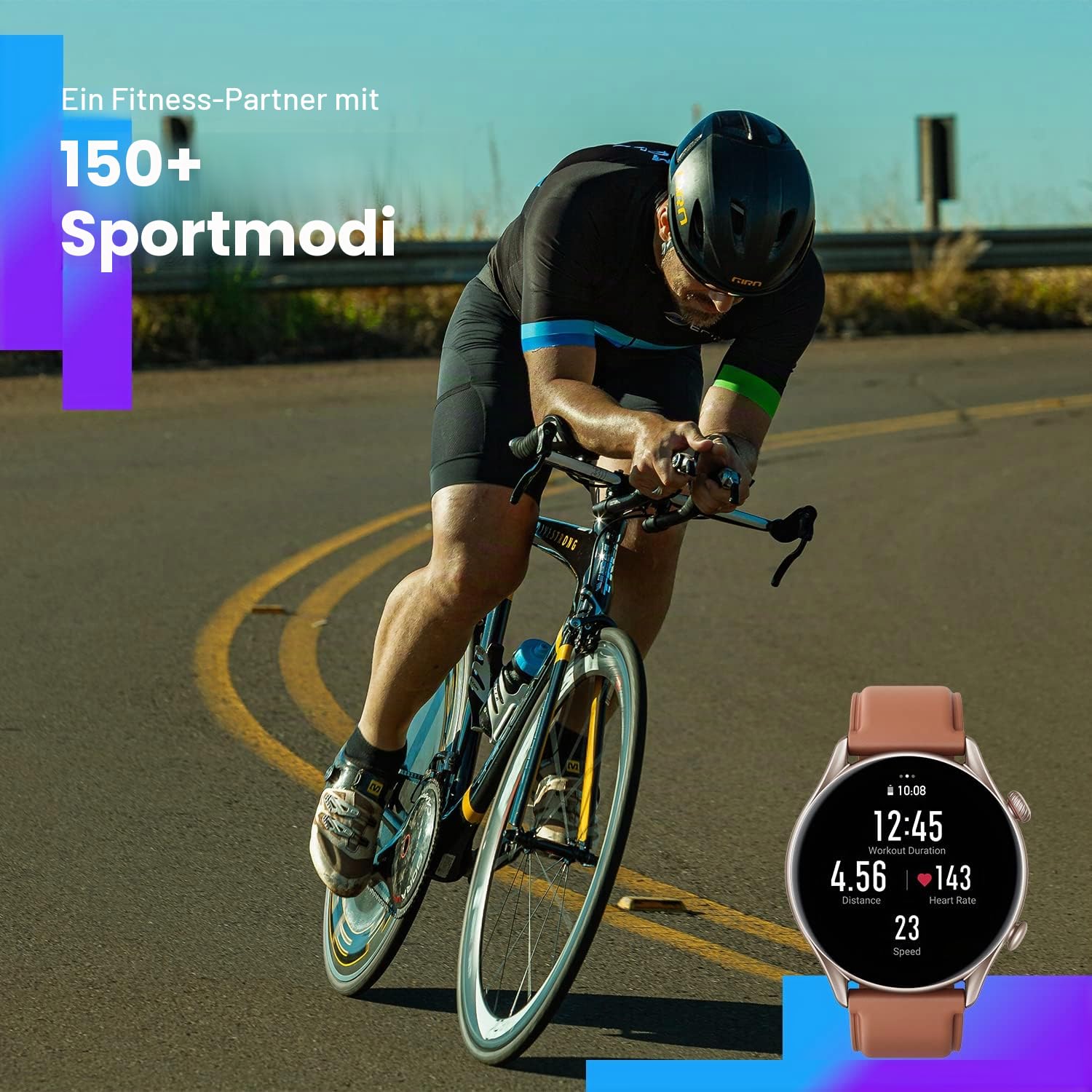Amazfit Smartwatch GTR 3 Pro 46mm Fitness Watch mit GPS, Überwachung von Herzfrequenz, Schlaf, Stress, SpO2, über 150 Sportmodi, Bluetooth-Anrufen, Musiksteuerung, Alexa