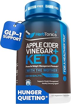 Herbtonics Apple Cider Vinegar + Keto BHB Capsules | GLP-1 Support for Appetite, Cravings & Weight Management | Metabolism Support with Satiety Support | 120 Capsules - 2 Month Supply Herbtonics Apple Cider Vinegar + Keto BHB Capsules | GLP-1 Support for Appetite, Cravings & Weight Management | Metabolism Support with Satiety Support | 120 Capsules - 2 Month Supply