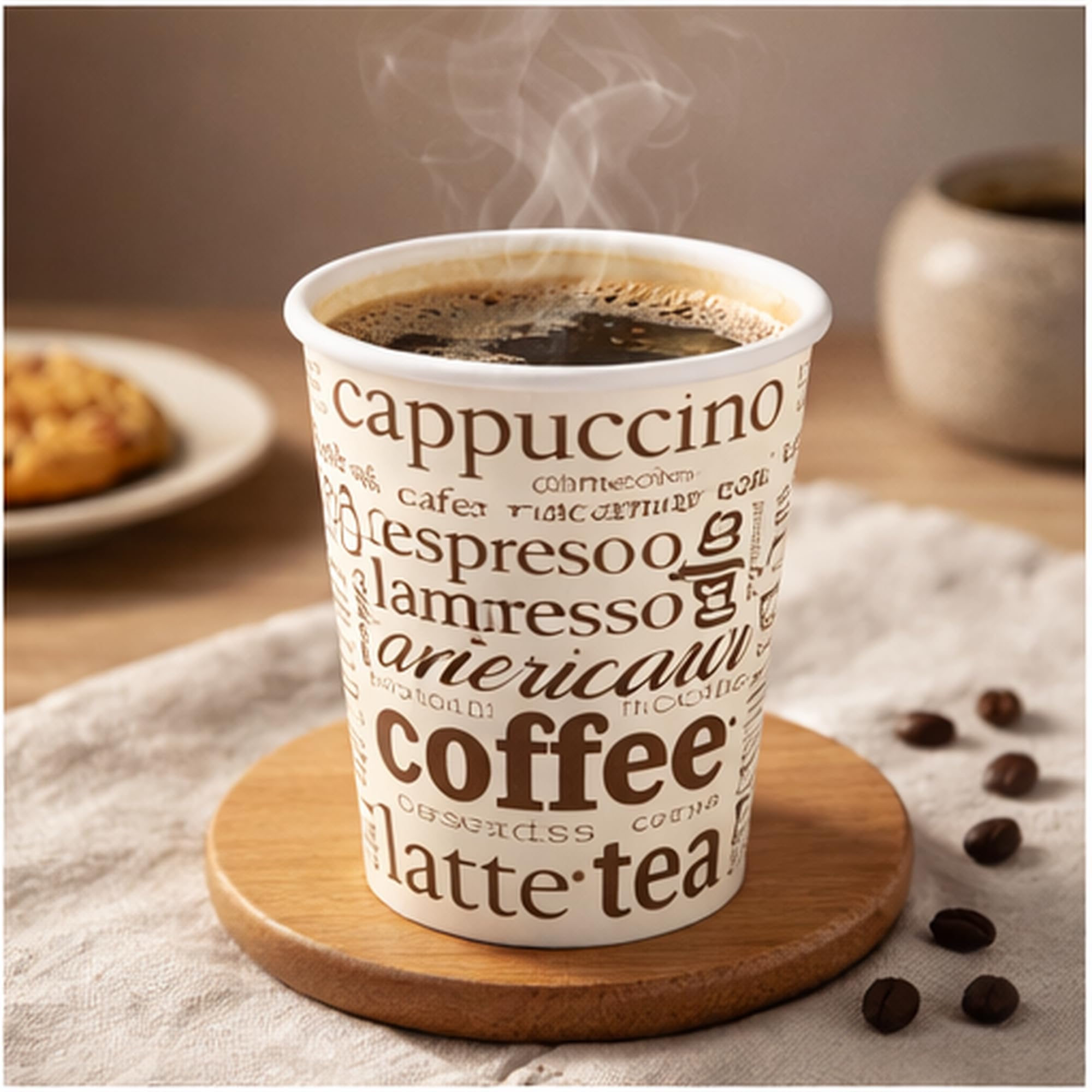 Vasos Café Desechables - Vasos de Cartón | Pack Unidades | Aptos para Bebidas Calientes | Resistentes y Aislantes | Uso Profesional y Doméstico (1000, 240 cc)