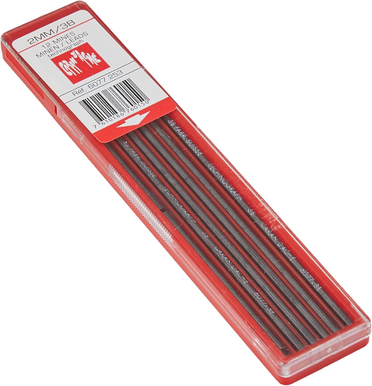Technograph 2mm 3B Graphite Leads for Fix Pencil Swiss Made