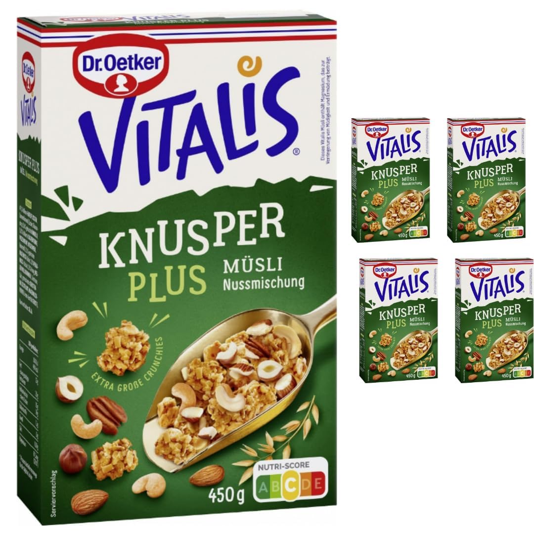 Mit Pufai Grocery, Vitalis Knusper Plus Müsli Nussmischung 450 Gramm x 5 Packungen