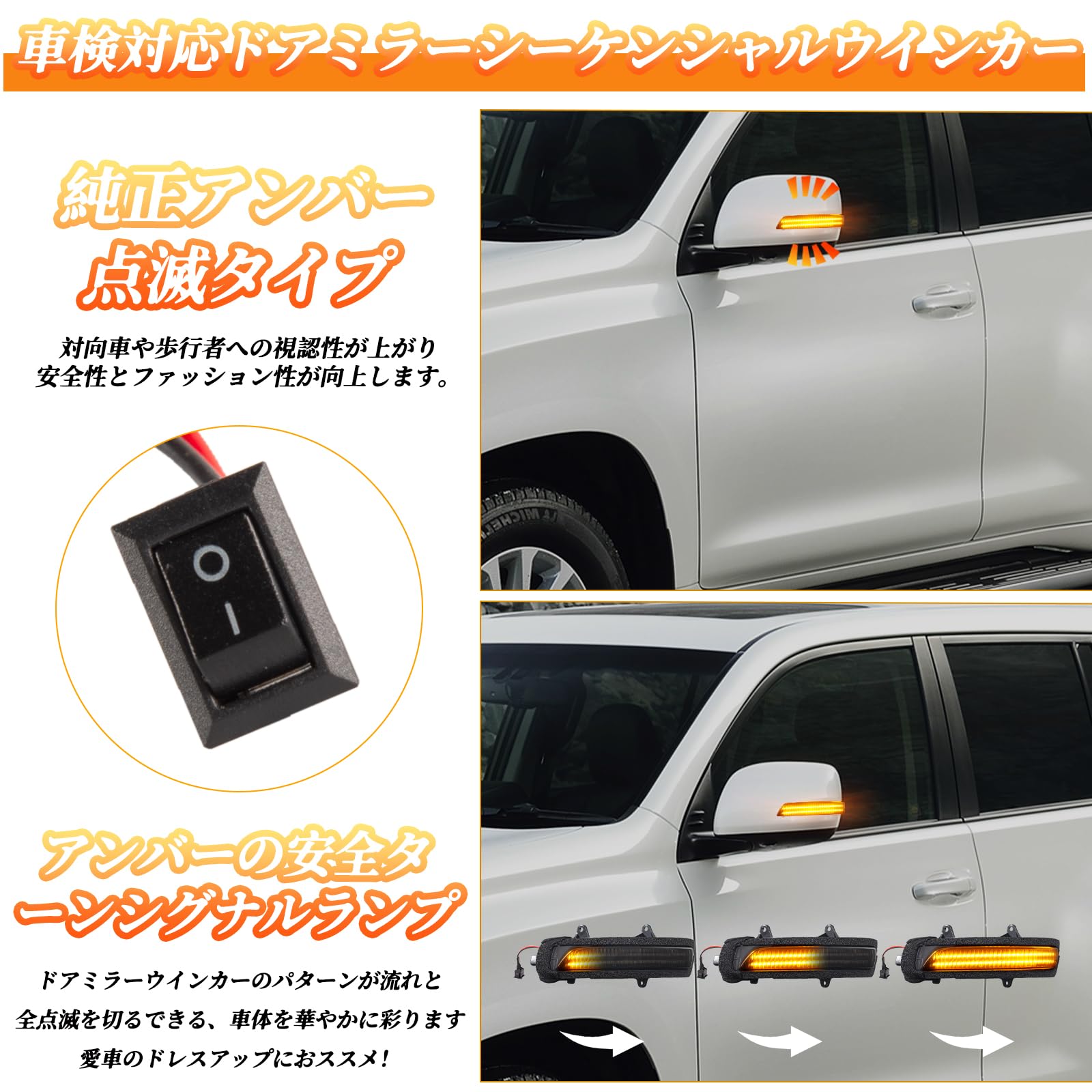 Amazon.co.jp: POPMOTORZランドクルーザー 200系 流れるウインカー LED 