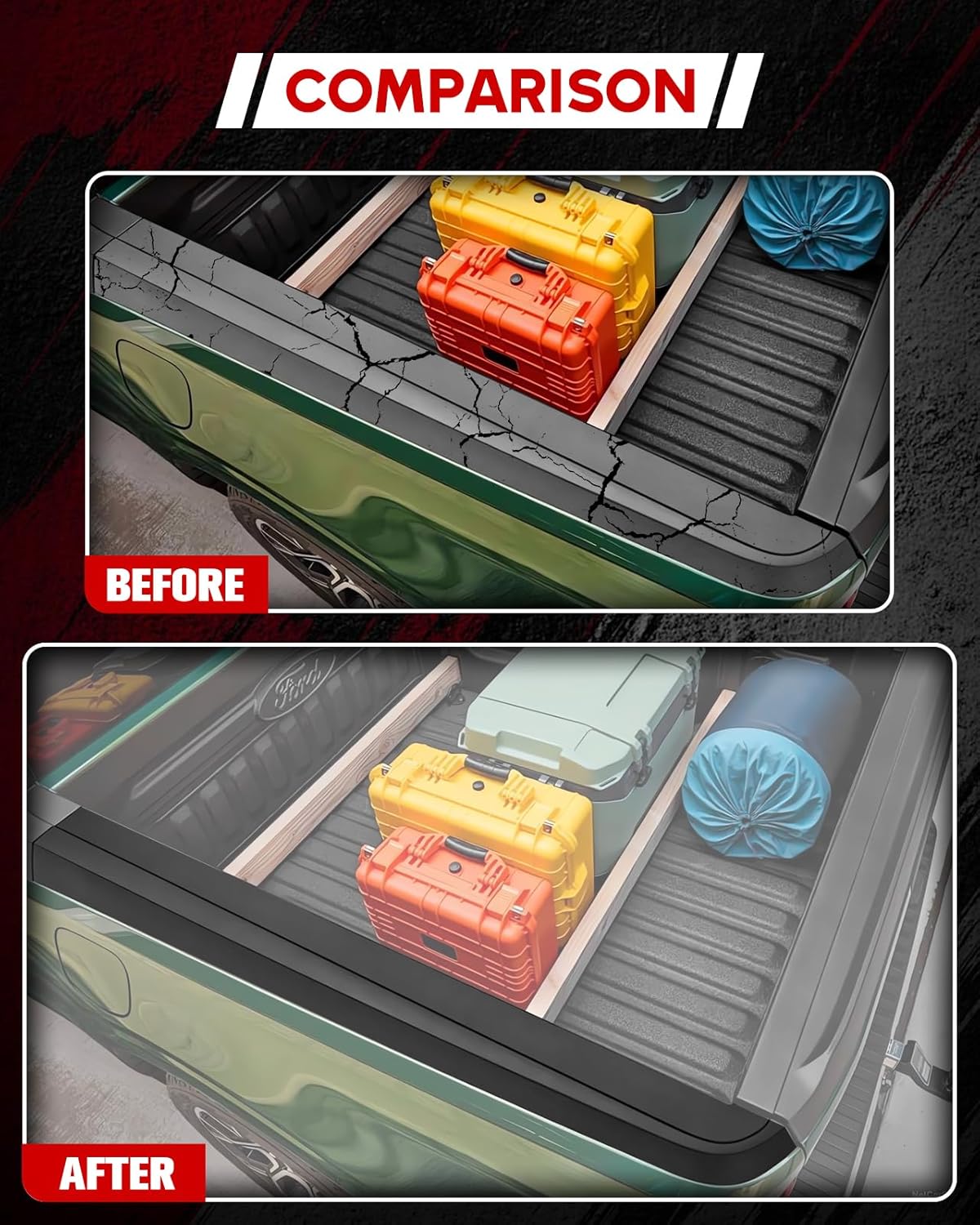 Truck Bed Cap Covers Compatible with 2022-2025 Ford Maverick, Combined Pickup Bed Side Rail Cap Protector for Ford Maverick Accessories, PP Plastic, 4PCS
