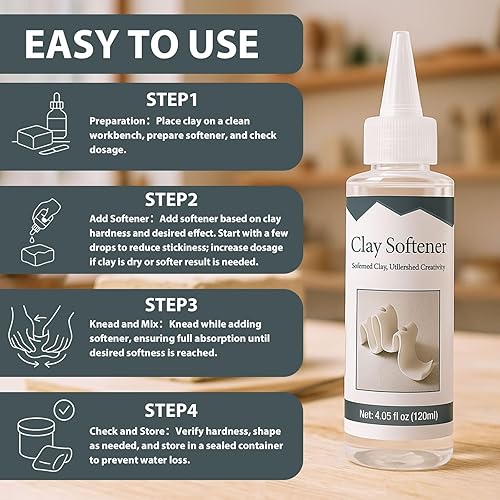 Miniatura 3 de Suavizante de arcilla polimérica de alta calidad revive arcilla endurecida, mejora la flexibilidad y la adherencia, añade brillo después de hornear,