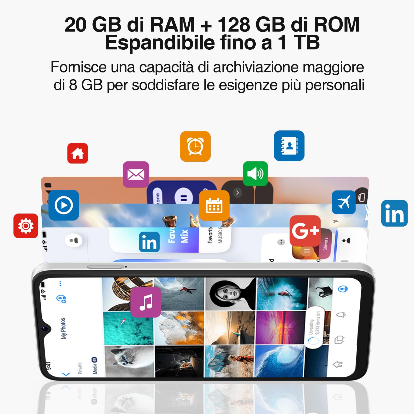 DOOGEE N55 PLUS Smartphone [2024], Android 14 Telefono Cellulare, 20GB+128GB/1TB, Octa Core, 6,56" HD+ 90Hz Smartphone Offerta 5150mAh Batteria, 13MP+8MP Fotocamera, Dual SIM/Face ID/GPS/Widevine L1