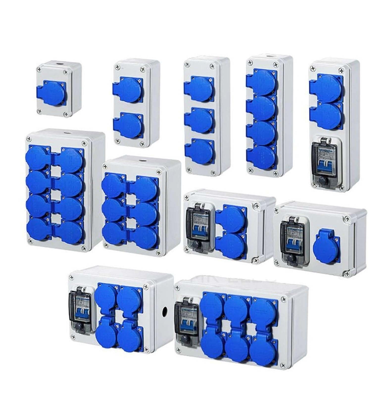 Wtukmo Outdoor rainwater Socket Three Holes 220V/ 10A Home Wall Mounted Multi-Function Outdoor Socket Box Electric car Charging(EU Socket,8K)