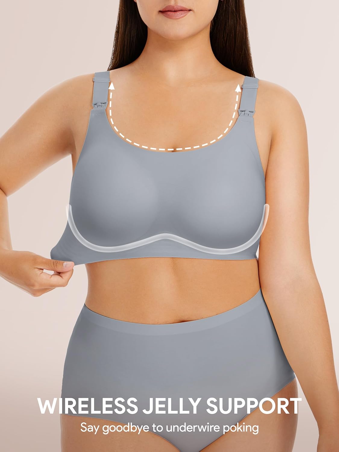 Angelhood Seamless Nursing Bra for Women Wire Free Full Coverage Comfort Maternity Bra with Extra Extender,3P