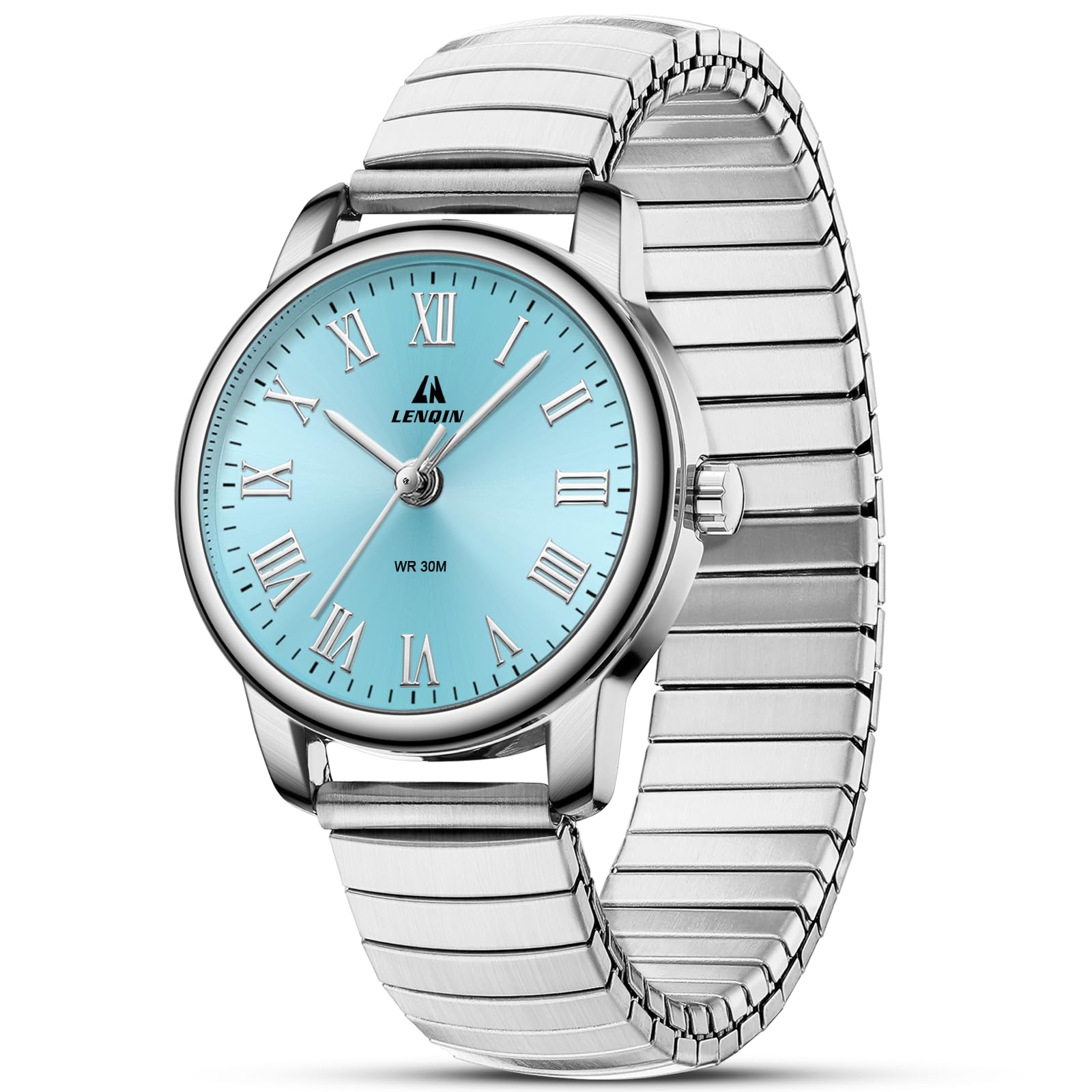LN LENQIN Damen Uhren Edelstahl Wasserdicht Uhren für Frauen Analog Quarz Römische Ziffern Armbanduhr Damen Expansion Band