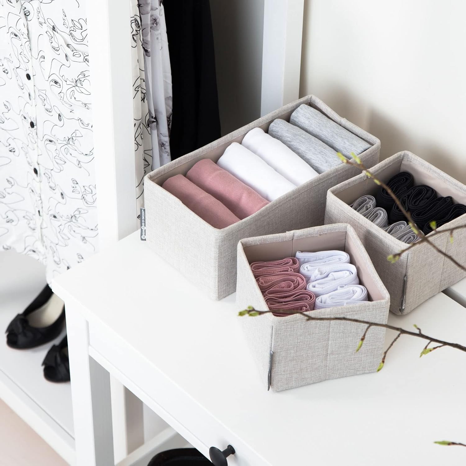 Bigso Box of Sweden Storage Case Drawer Organizer (Beige), Gray