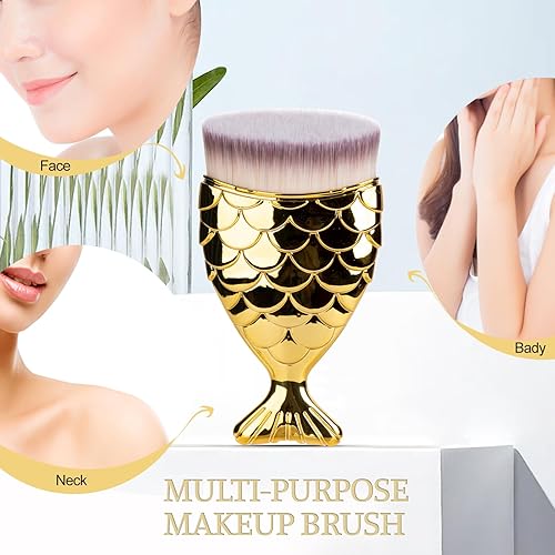 Miniatura 9 de UNIMEIX Cepillo de protección solar para rostro Kabuki Brush Aplicador de protector solar para niños, brochas de maquillaje para base líquida,