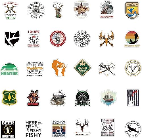 Miniatura 3 de Pegatinas de Go Hunting 104 unidades, calcomanías de vinilo impermeables de aventura al aire libre, etiquetas para botellas de agua para niños, para
