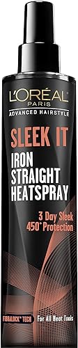 L'Oréal Paris Advanced Hairstyle Sleek It Iron Straight Heat Spray, 5.7 Ounce