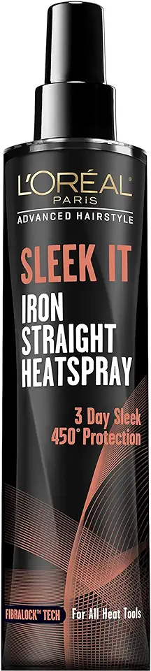 L'Oréal Paris Advanced Hairstyle Sleek It Iron Straight Heat Spray, 5.7 Ounce