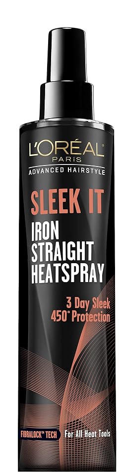 LOr al Paris Advanced Hairstyle Sleek It Iron Straight Heat Spray 5 7 Ounce