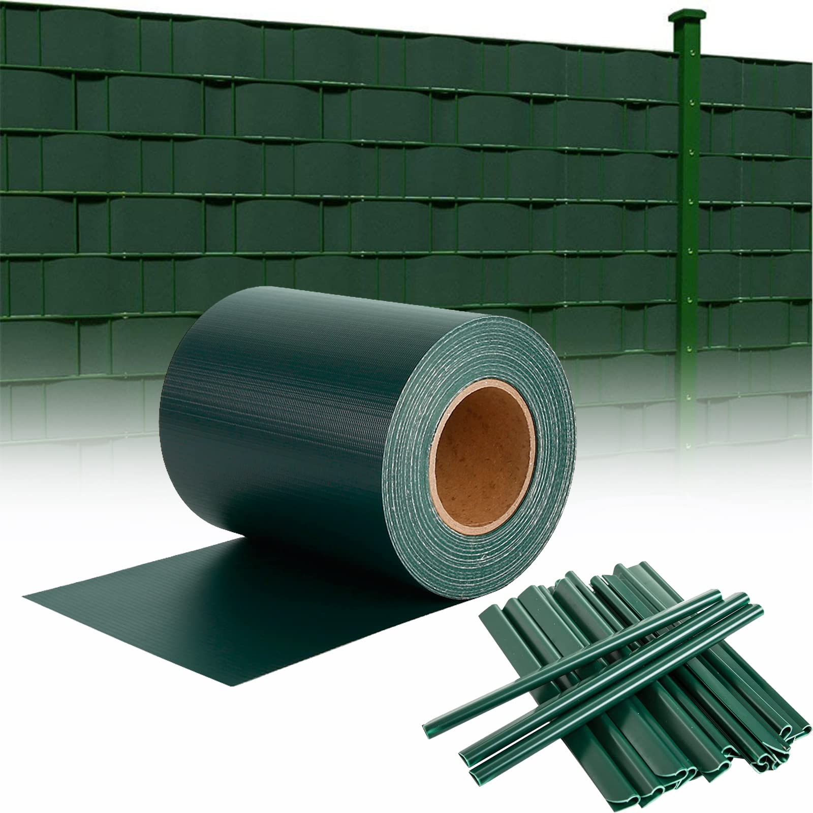 Bandes à franges en PVC - 70 m x 19 cm - Rideau décoratif polyvalent pour fêtes, événements et décoration d'intérieur - Facile à installer et résistant aux intempéries - Vert