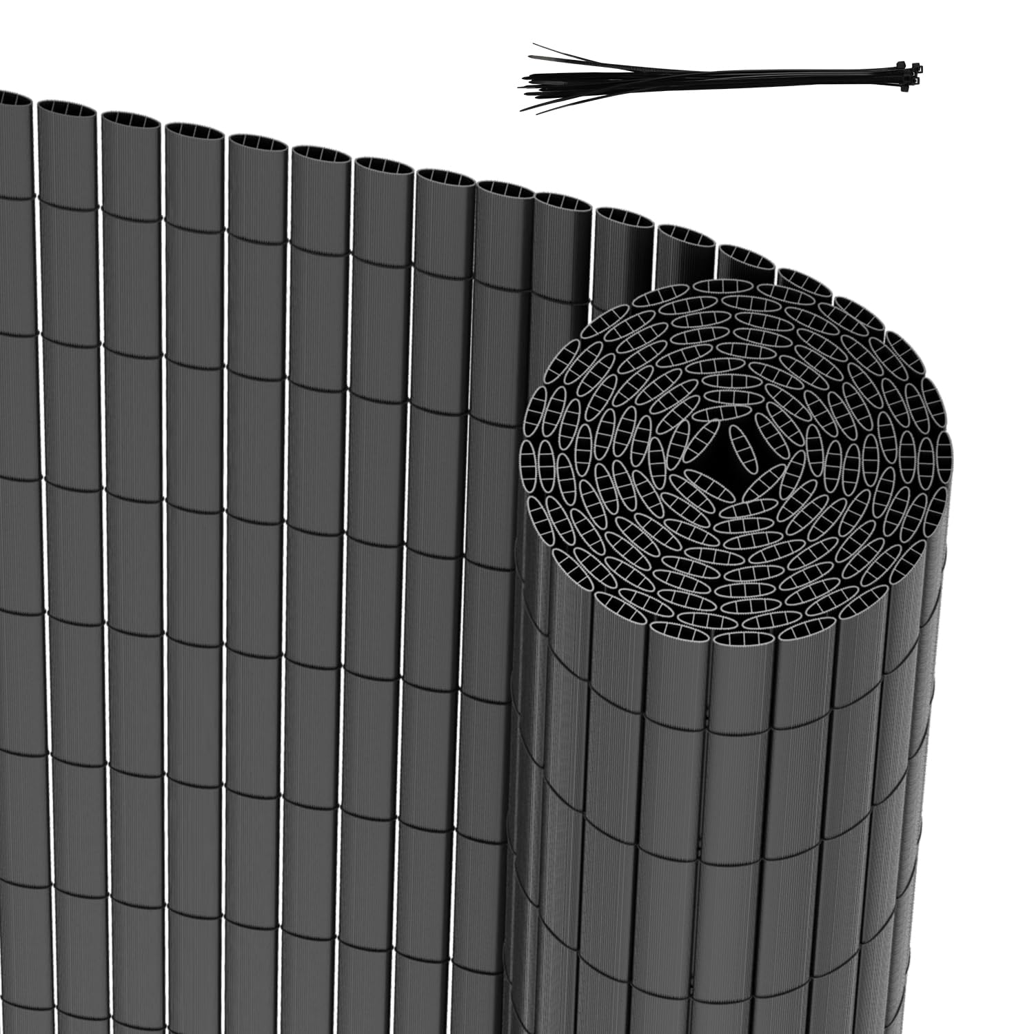 Lot de 2 tapis brise-vue en PVC - 160 x 500 cm - Coupe-vent - Design triple renforcé pour jardin, balcon, terrasse - Clôture brise-vue résistante à la moisissure - Avec sangles de serrage -