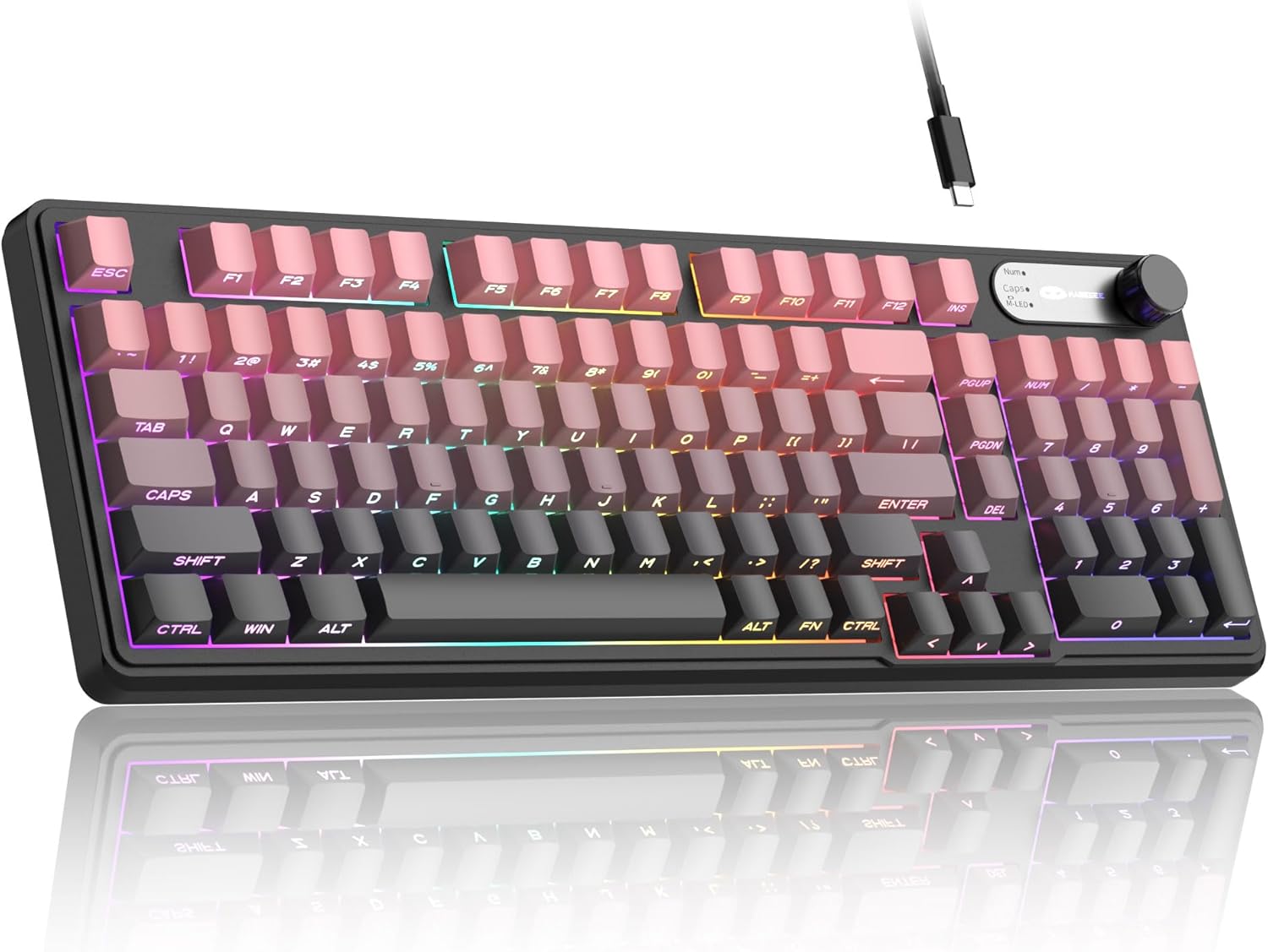 Camiysn Keyboard GK960 98 Keys 95% Layout Keyboards, Type-C Connected Keyboard, Side Engraved ABS Keycaps, for PC/loptop/MAC