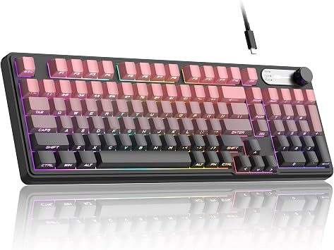 لوحة مفاتيح Camiysn GK960 98 مفتاحًا بنسبة تخطيط 95%، لوحة مفاتيح متصلة من النوع C، أغطية مفاتيح ABS محفورة على الجانب، لأجهزة الكمبيوتر الشخصية/الكمبيوتر المحمول/أجهزة MAC