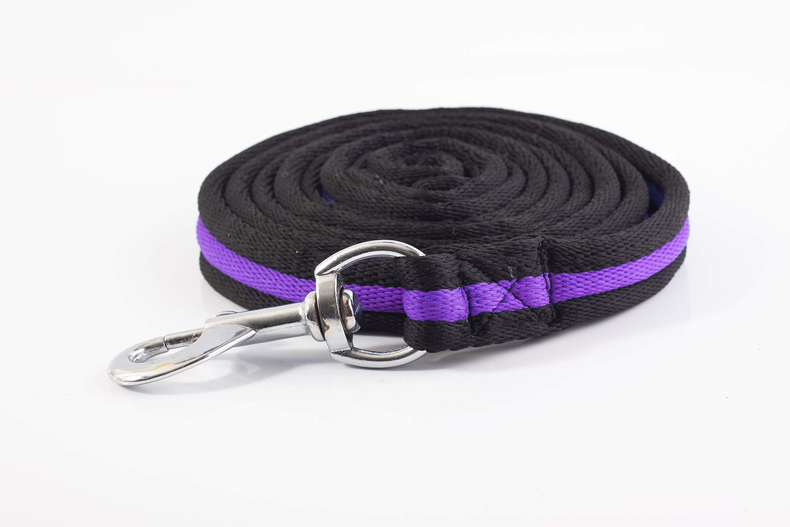 Gee Tac | Soft Lead Rope/Lunge Line Dog Lead 2.4m | Black/Purple