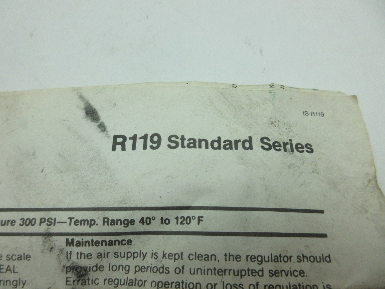 WATTS R119-04C 1/2IN NPT 300PSI 0-125PSI Pneumatic Regulator D598097