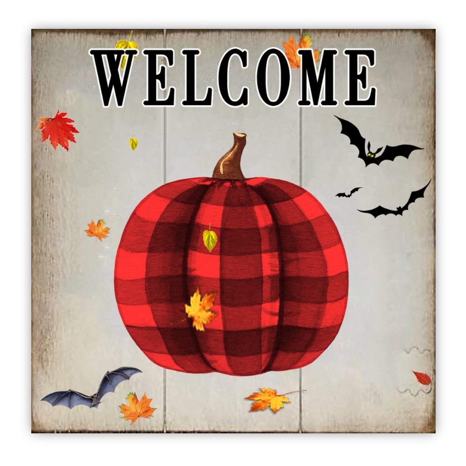 Plaque en bois effrayante pour Halloween et décoration murale chrétienne suspendue rustique