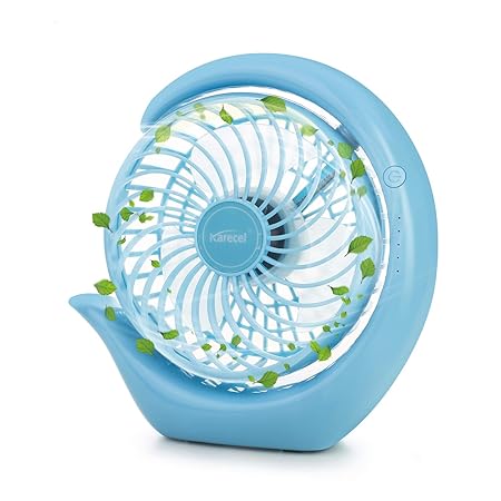 Battery Operated Fan Rechargeable Small Fan, Karecel Portable USB Desk Fan 3 Speeds Strong Wind Personal Quiet Fan, Long Life Battery Powered Fan & Strong Cooling Desktop Fan for Camping Office Travel