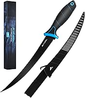 Vista 1 de FLISSA Cuchillo de filete y cuchillo de cebo, cuchillo de filete de pescado de 9 pulgadas con funda protectora y cuchilla afilada de acero