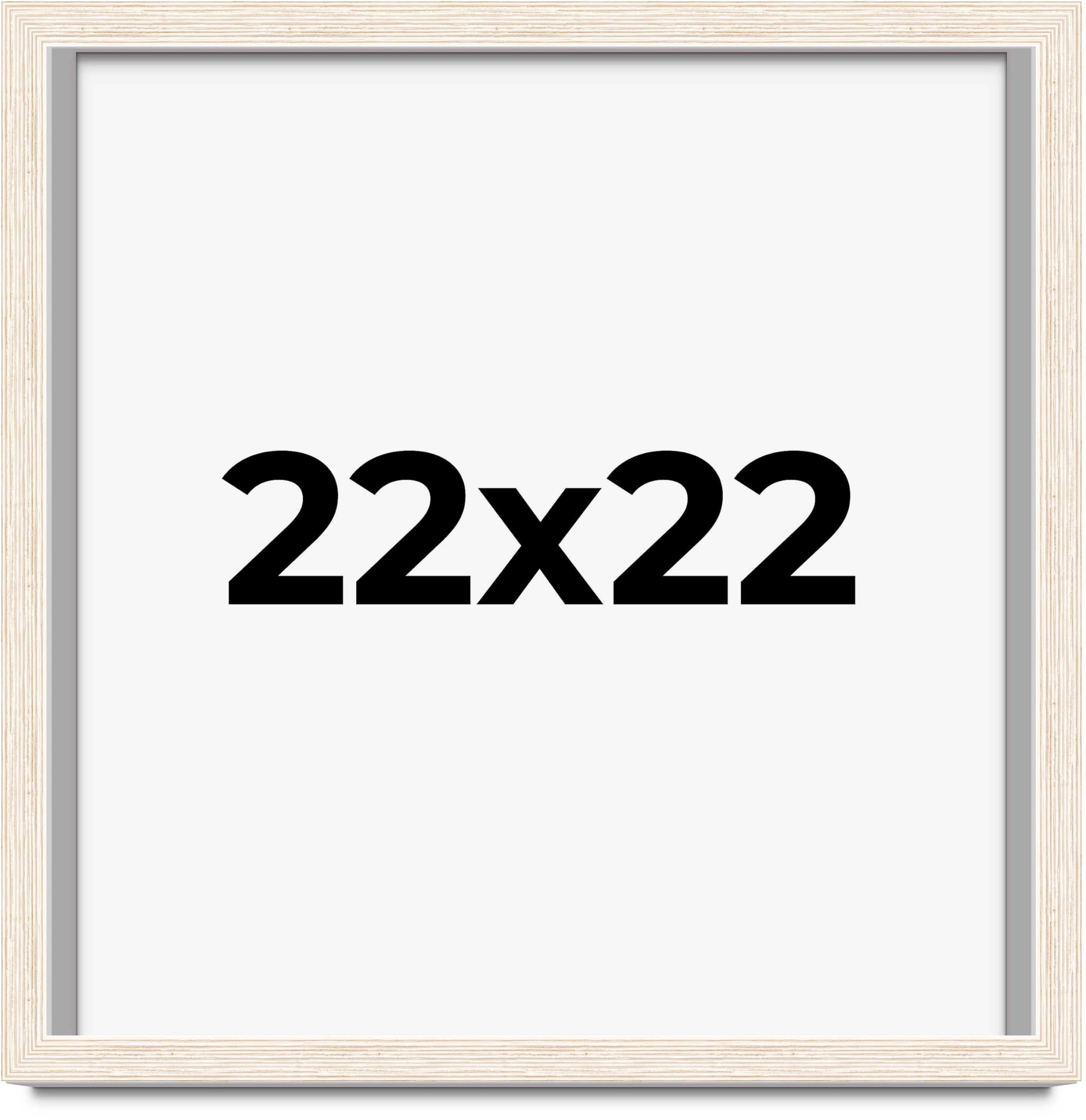 22x22 Shadow Box White Washed Rustic Barnwood | Solid Wood Display Frame | 1.25 Inch Deep | 0.875 Inch Moulding Width | Includes UV Resistant Acrylic Plexiglass, Backing and Hanging Hardware