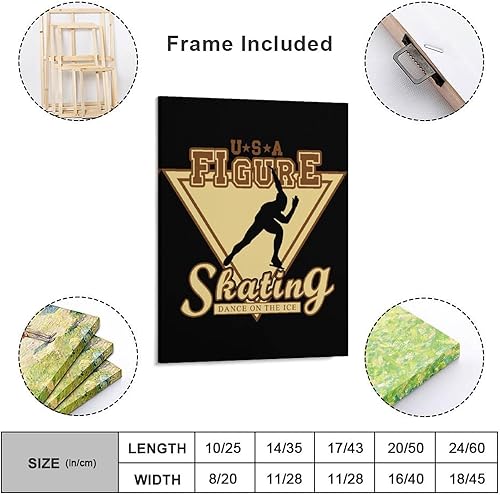 Miniatura 2 de USA Figure Skating Canvas Wall Art Hanging Painting Print Picture Artwork Vertical Posters FFor Living Room Bedroom Decoration