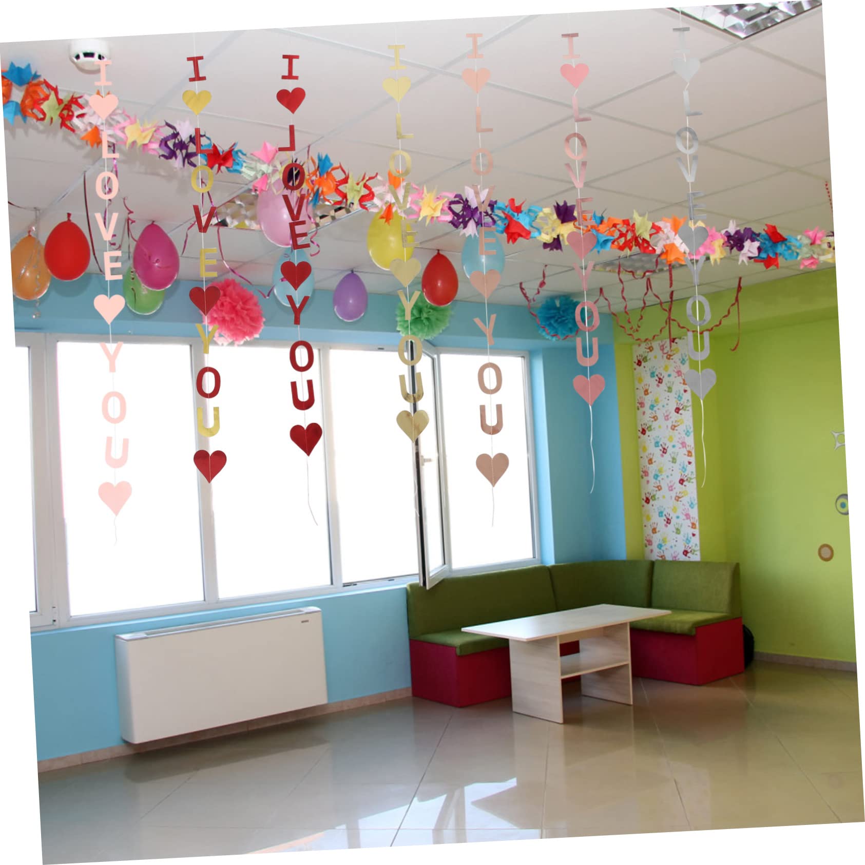 Gadpiparty 5 Set Di Decorazioni A Forma Di Cuore Per San Striscioni Per Matrimonio Ghirlande A Forma Di Cuore Ti Amo Decorazioni Da Appendere 7 Pezzi*5