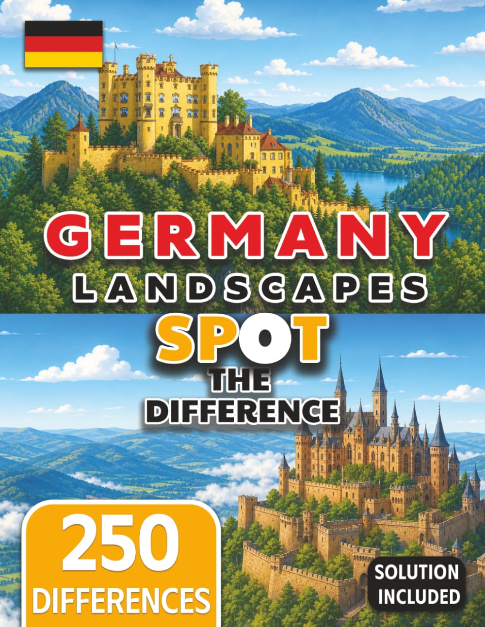 Spot the Difference for Seniors Colorful Germany Landscape Illustrations (Seniors Stay Sharp Series)