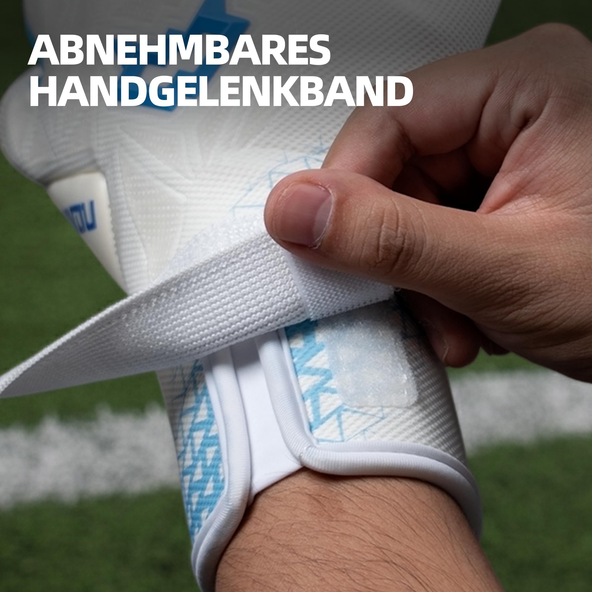 WVVOU Torwarthandschuhe Herren Und Kinder, Atmungsaktiv Fußballhandschuhe, Größe 6–10, 8–15+ Jahre, 4+3 mm Sticky Latex, Starker Grip