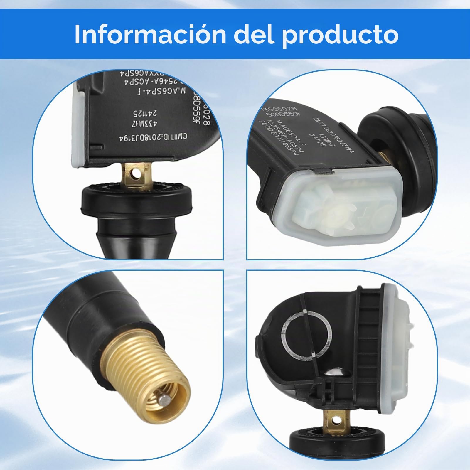 Sensor de monitor de presión de neumáticos para Opel TPMS de repuesto, sensor de presión de neumáticos, prevención de fugas de neumáticos, compatible con Adam Ampera Astra 2012 2017 (4 piezas)
