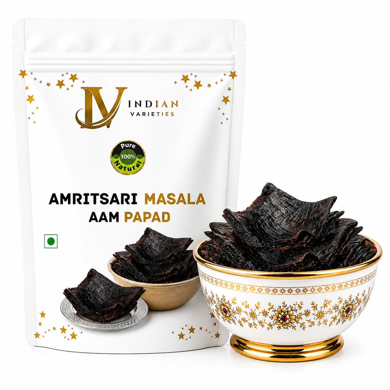 Indian Varieties Amritsari Masala Aam Papad Patti 400g | Kala Khatta Aam Papad | Tangy Dried Mango Fruit Snack | Traditional Indian Fruit Bar-image-40