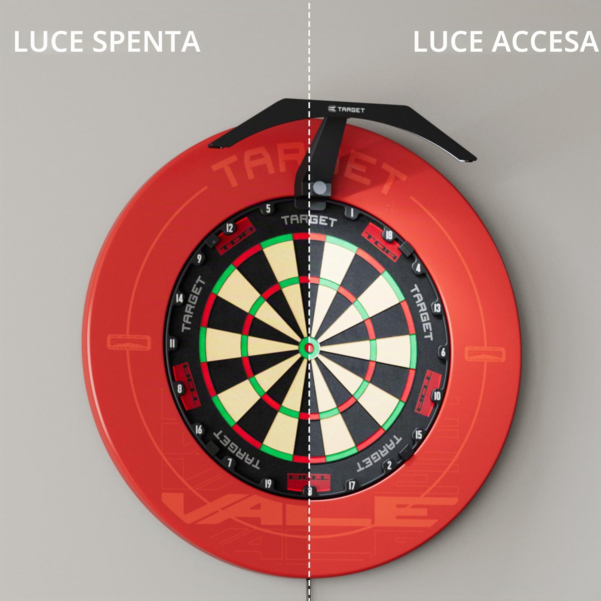 Target Darts LED Dartboard Light - Illuminazione luminosa per l'intera tavola da freccette | Cavo extra lungo 3 m | Montaggio facile